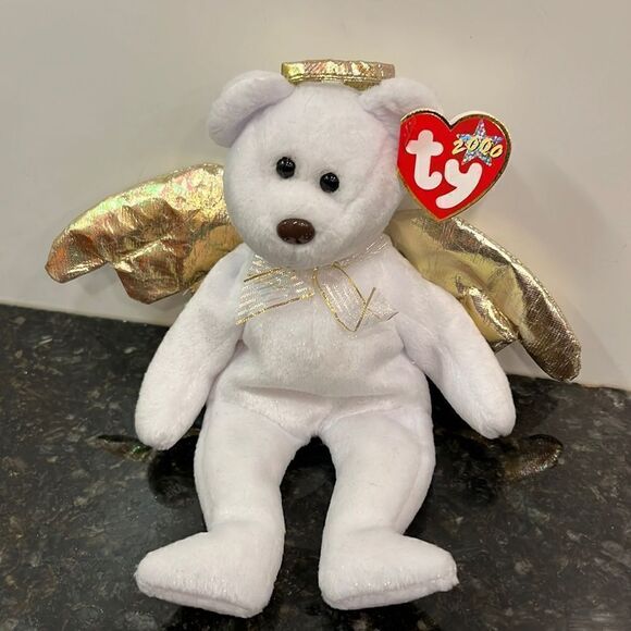 TY Beanie Baby 2000 Halo II 2 Bear- RARE BROWN NOSE AND with ear tag - Picture 1 of 11